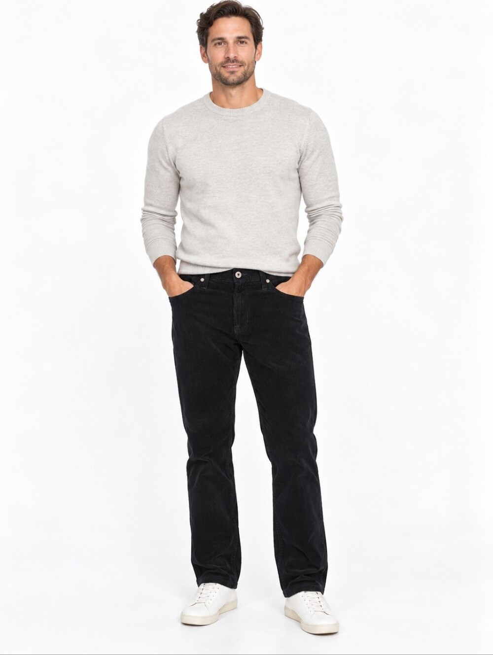 AG Adriano Goldschmied The Protege Corduroy Pants Black Straight Leg 34 USA